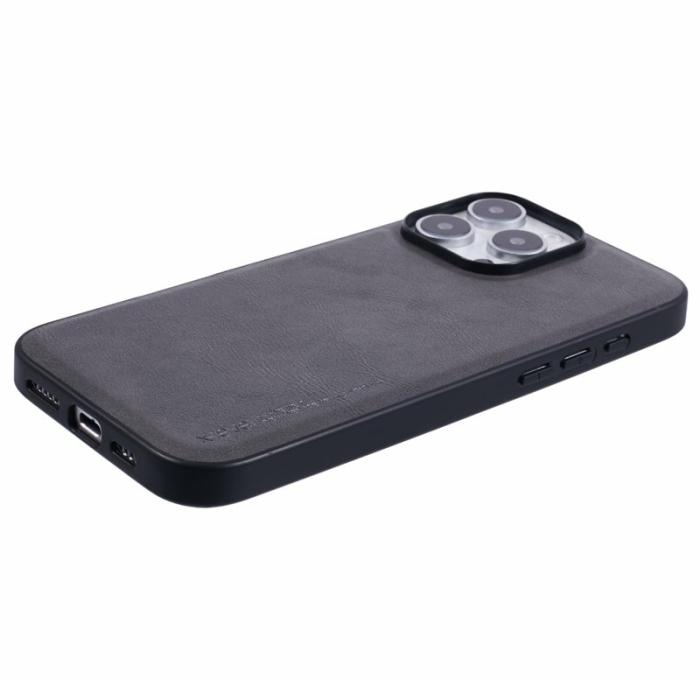 X-Level - X-LEVEL Bojue-3 iPhone 16 Pro Skal Läderbelagd Grå