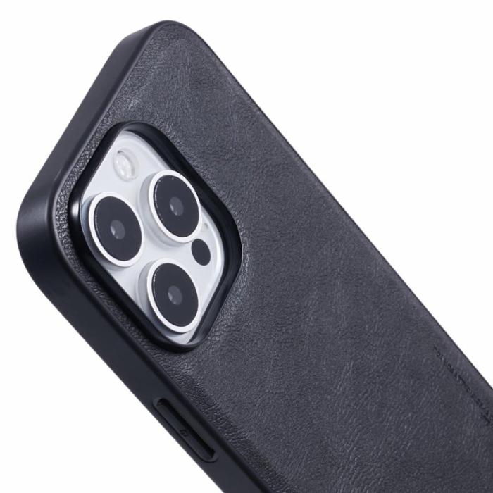 X-Level - X-LEVEL Bojue-3 iPhone 16 Pro Skal Läderbelagd Svart