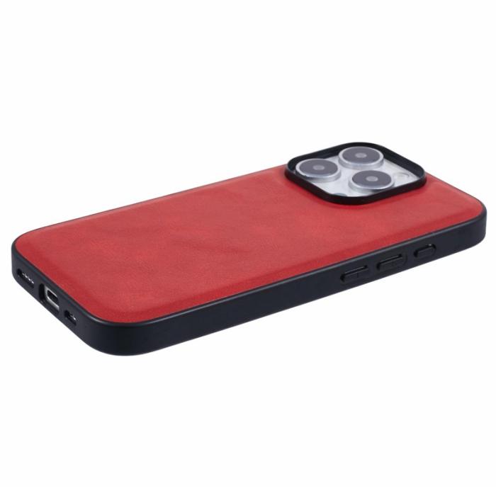 X-Level - X-LEVEL Bojue-3 iPhone 16 Pro Skal MagSafe Läder Röd