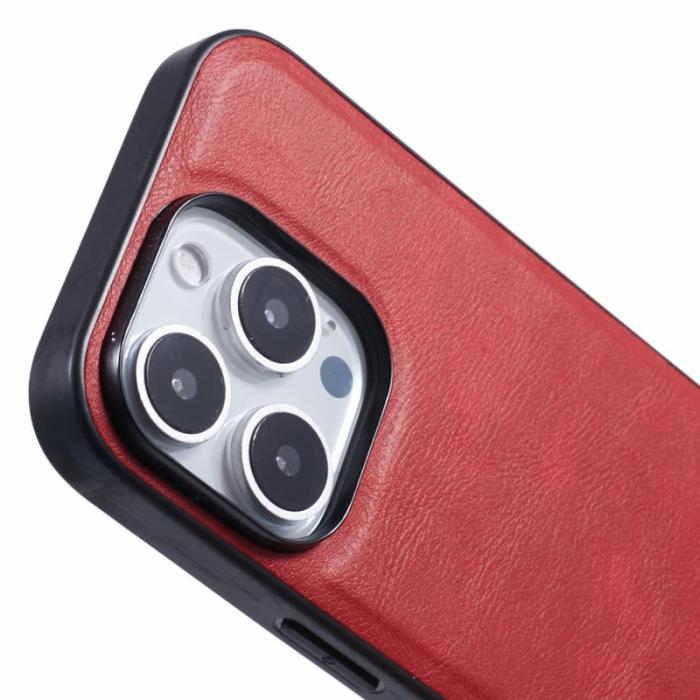 X-Level - X-LEVEL Bojue-3 iPhone 16 Pro Skal MagSafe Läder Röd