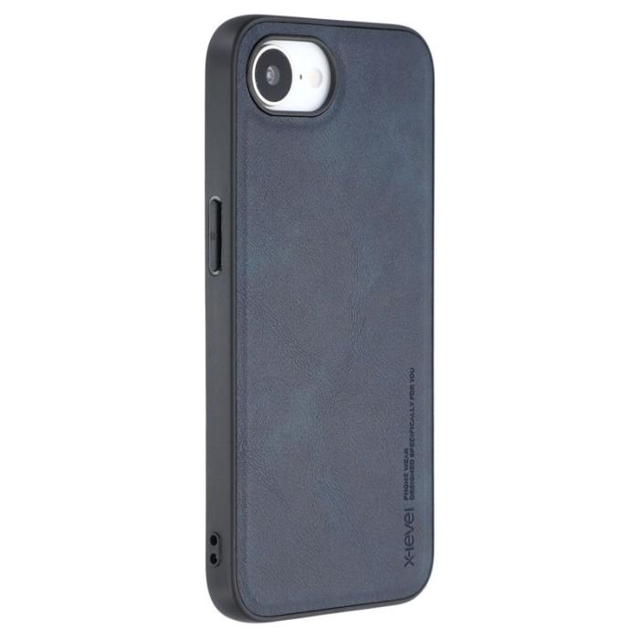 X-Level - X-LEVEL Bojue-3 iPhone 16e Mobilskal Läderbelagt PC+TPU Blå