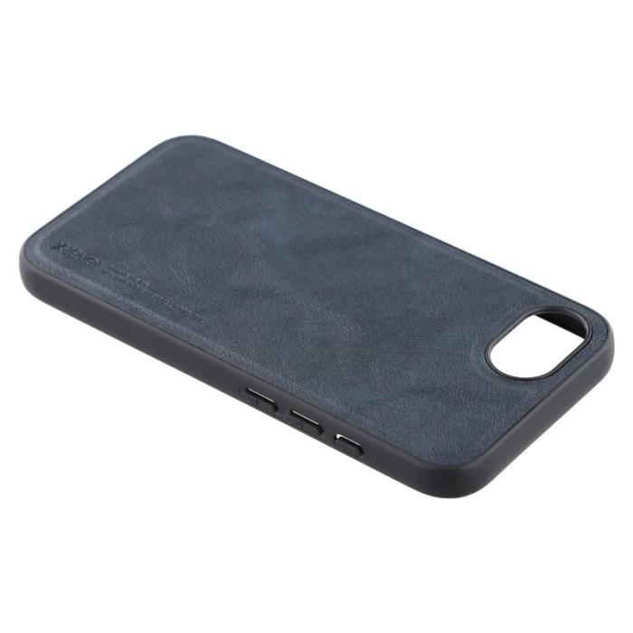 X-Level - X-LEVEL Bojue-3 iPhone 16e Mobilskal Läderbelagt PC+TPU Blå