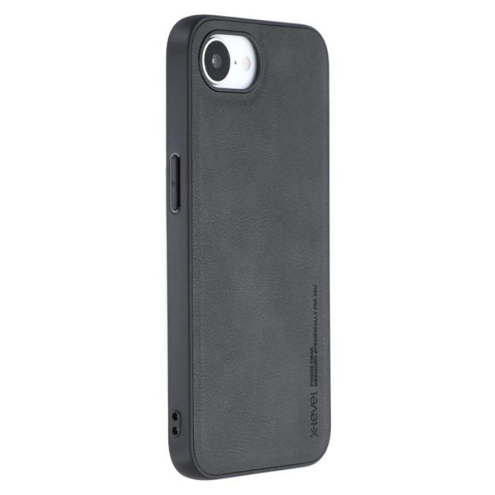 X-Level - X-LEVEL Bojue-3 iPhone 16e Skal Läderbelagt Svart