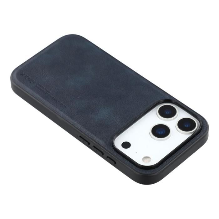 X-Level - X-LEVEL Bojue-3 iPhone 17 Pro Skal Läderbelagd PC + TPU Blå