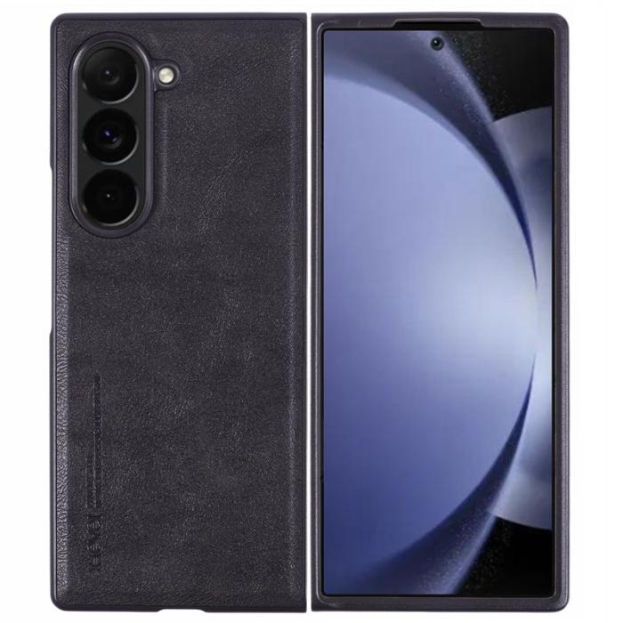 X-Level - X-LEVEL Bojue-3 Samsung Galaxy Z Fold6 Fodral Läder Svart