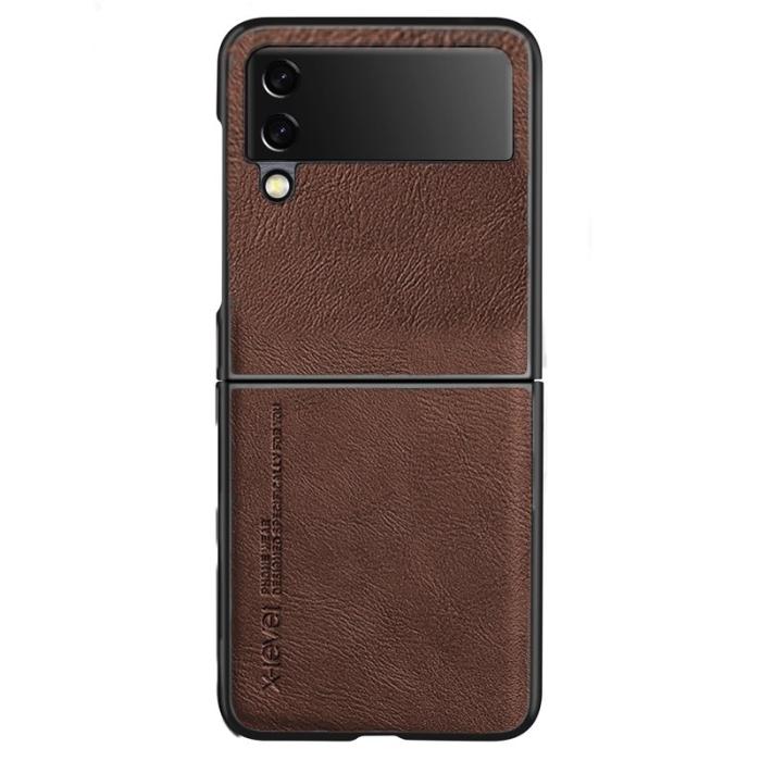 X-Level - X-LEVEL Bojue-3 Skal för Samsung Galaxy Z Flip4 5G - Brun