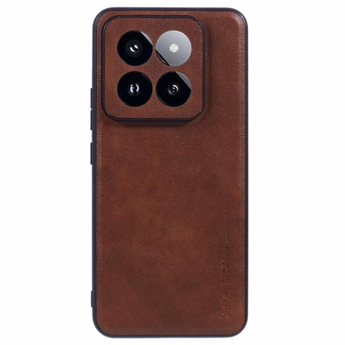 X-Level - X-LEVEL Bojue-3 Xiaomi 14 Pro Slim Case Läder Hybrid Brun