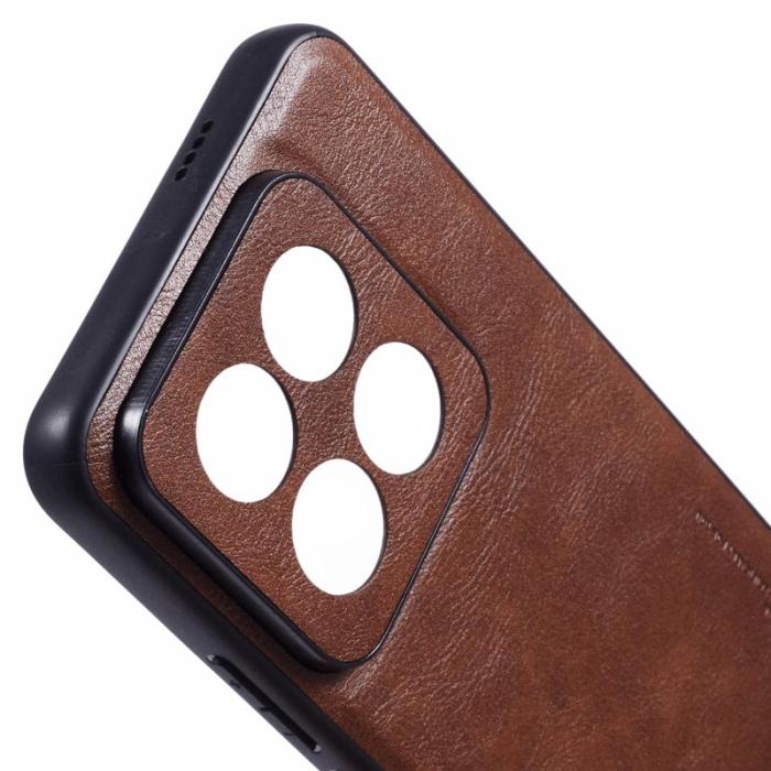 X-Level - X-LEVEL Bojue-3 Xiaomi 14 Pro Slim Case Läder Hybrid Brun