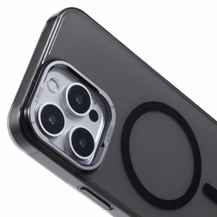 X-Level - X-LEVEL Clear Series iPhone 16 Pro Skal MagSafe Transparent Svart