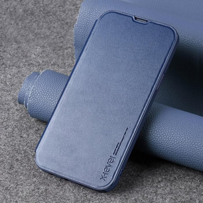 X-Level - X-LEVEL Colorful-Ⅱ iPhone 15 Fodral Mörkblå PU Läder