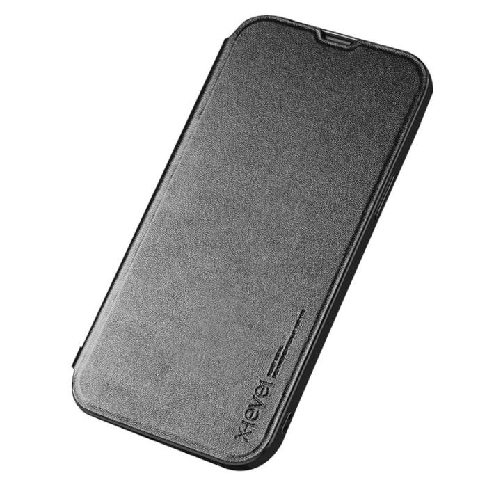 X-Level - X-LEVEL Colorful-Ⅱ iPhone 15 Skal PU Läder Flip Svart