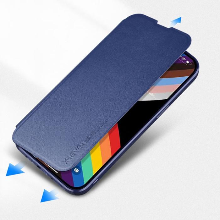 X-Level - X-LEVEL Colorful-Ⅱ iPhone 15 Skal PU Läder Flip Svart