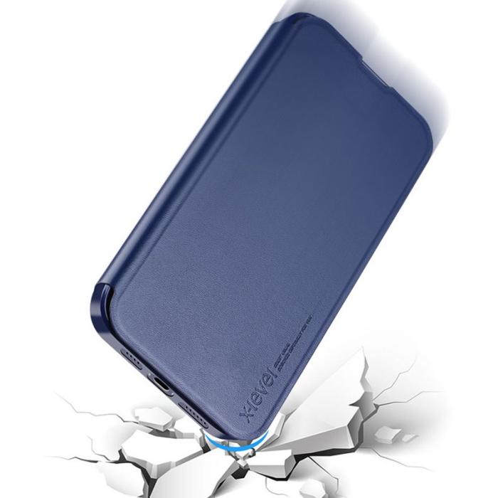 X-Level - X-LEVEL Colorful-Ⅱ iPhone 15 Skal PU Läder Flip Svart