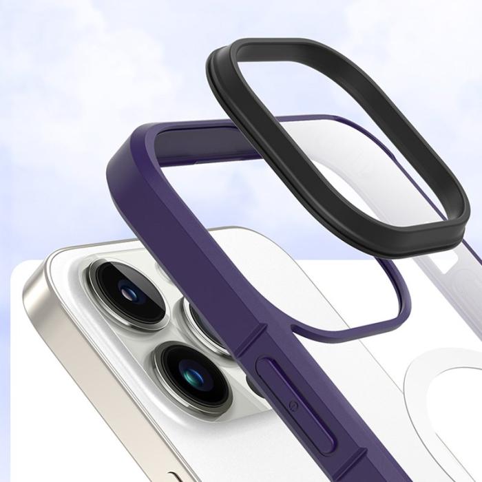 X-Level - X-LEVEL Crystal Clear iPhone 15 Pro Skal MagSafe TPU+PC Grå