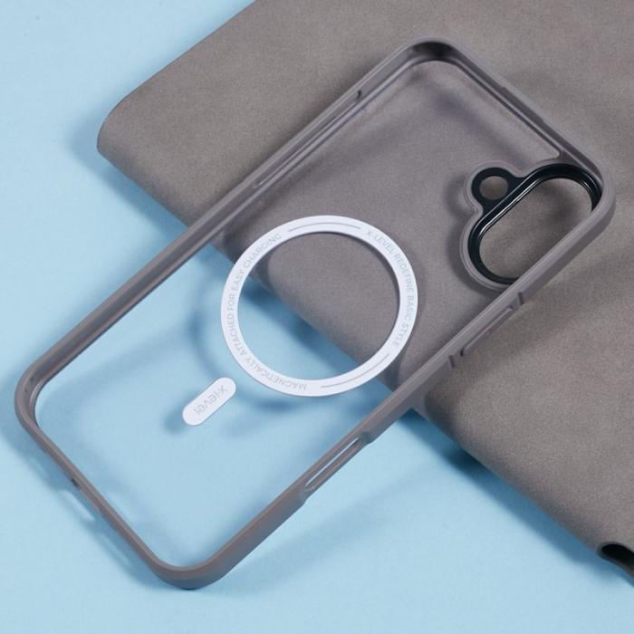 X-Level - X-LEVEL Crystal Clear iPhone 16 Plus Skal TPU+PC - Grå