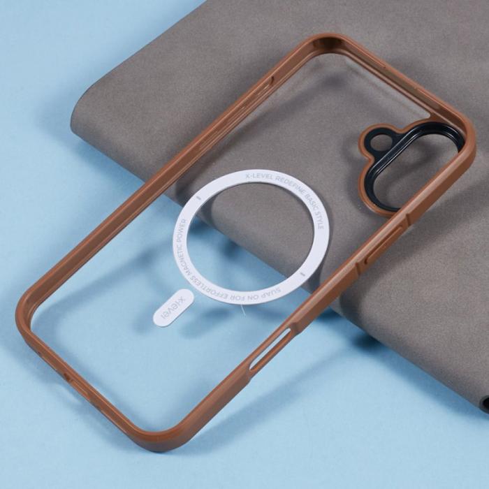 X-Level - X-LEVEL Crystal Clear iPhone 16 Skal TPU+PC - Titanium Gold