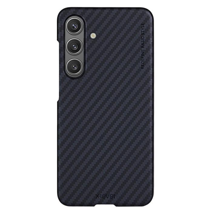 X-Level - X-LEVEL Galaxy S24 Hård PC Skal Kolfiber Textur Svart