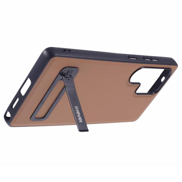 X-Level - X-LEVEL Galaxy S25 Ultra Fodral Läderbelagt TPU - Brun