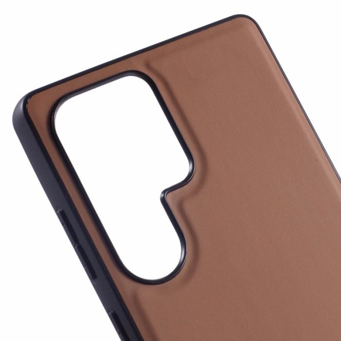 X-Level - X-LEVEL Galaxy S25 Ultra Fodral Läderbelagt TPU - Brun