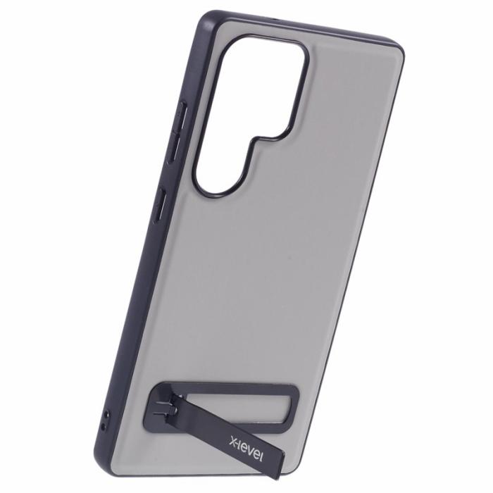 X-Level - X-LEVEL Galaxy S25 Ultra Fodral Läderbelagt TPU Grå