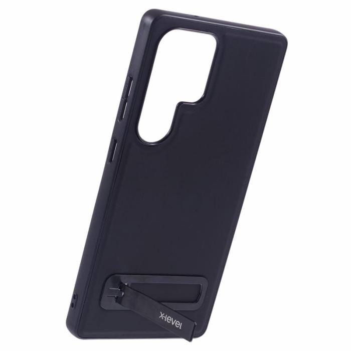 X-Level - X-LEVEL Galaxy S25 Ultra Fodral Läderbelagt TPU Svart