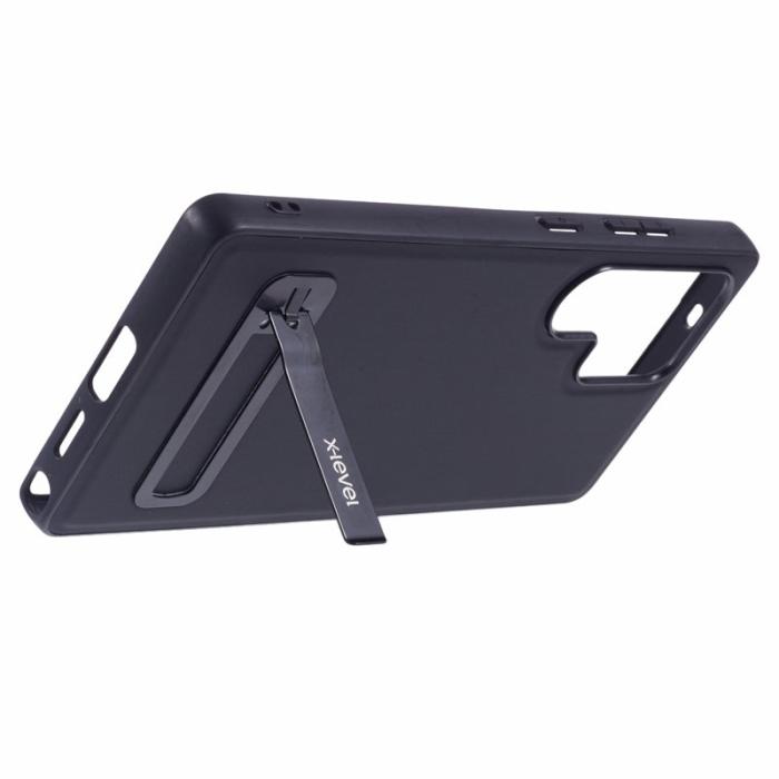 X-Level - X-LEVEL Galaxy S25 Ultra Fodral Läderbelagt TPU Svart