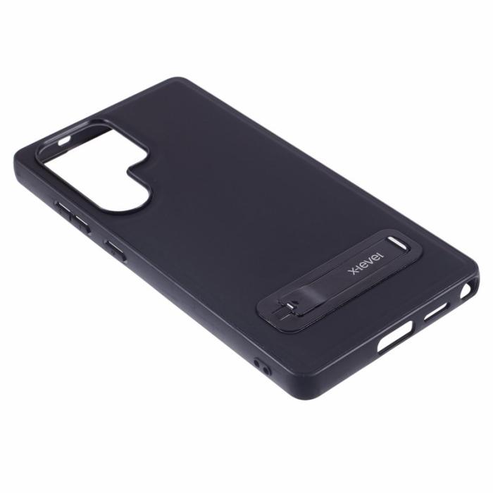 X-Level - X-LEVEL Galaxy S25 Ultra Fodral Läderbelagt TPU Svart