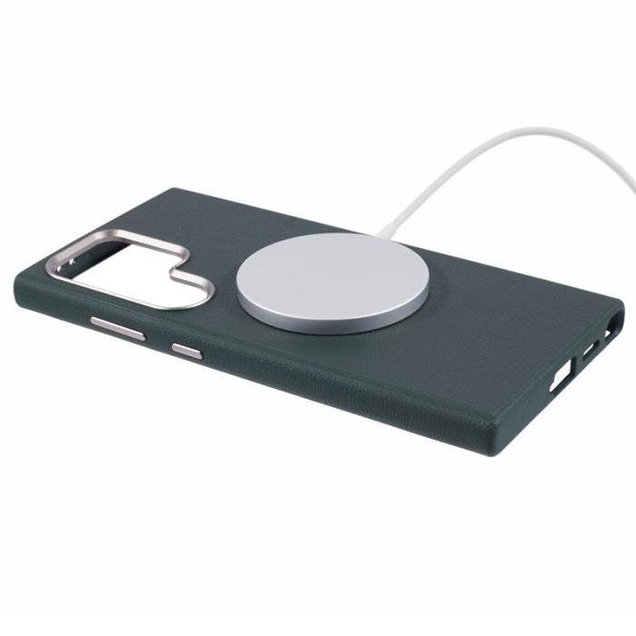 X-Level - X-LEVEL Galaxy S25 Ultra Skal MagSafe PU Läder Grön
