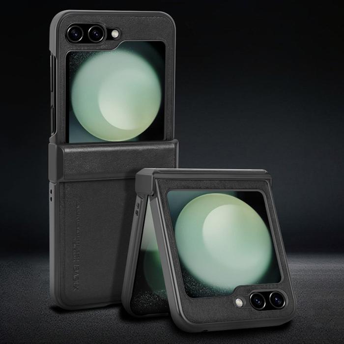 X-Level - X-LEVEL Galaxy Z Flip5 Fodral PU Läder+PC+TPU - Midnight Green