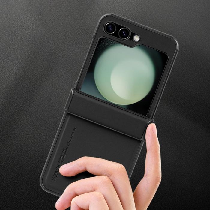 X-Level - X-LEVEL Galaxy Z Flip5 Fodral PU Läder+PC+TPU - Midnight Green
