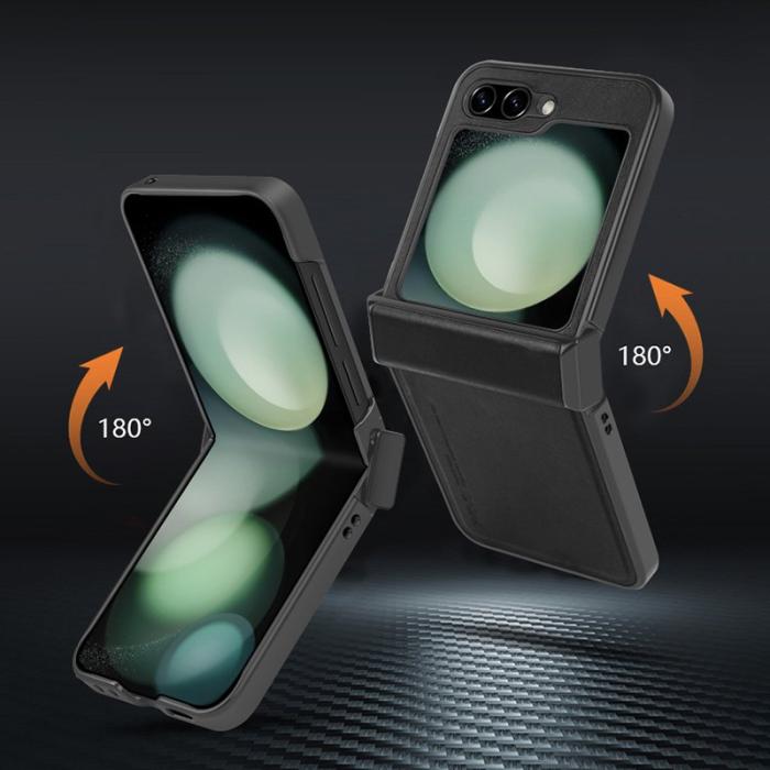 X-Level - X-LEVEL Galaxy Z Flip5 Fodral PU Läder+PC+TPU - Midnight Green
