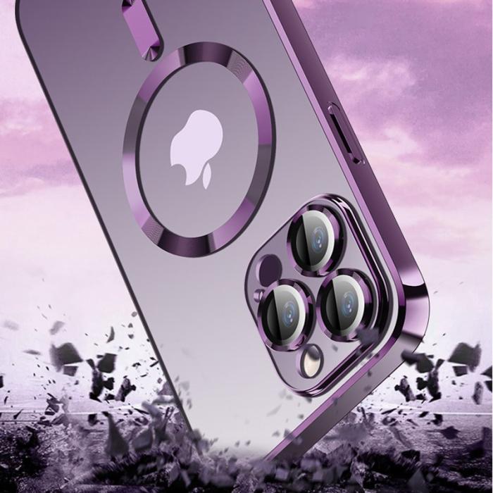 X-Level - X-LEVEL Glass Lens Guard Slim Case iPhone 15 MagSafe Svart