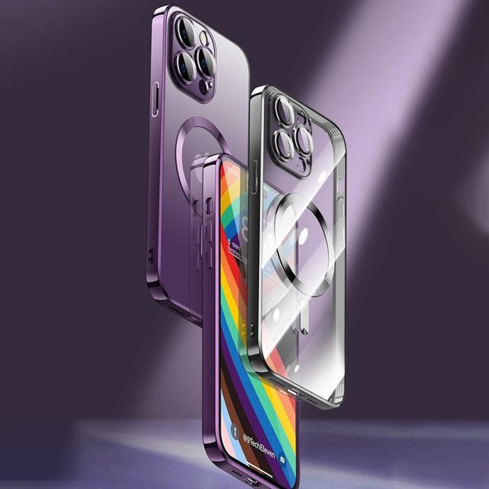 X-Level - X-LEVEL Glass Lens Guard Slim Case iPhone 15 MagSafe Svart