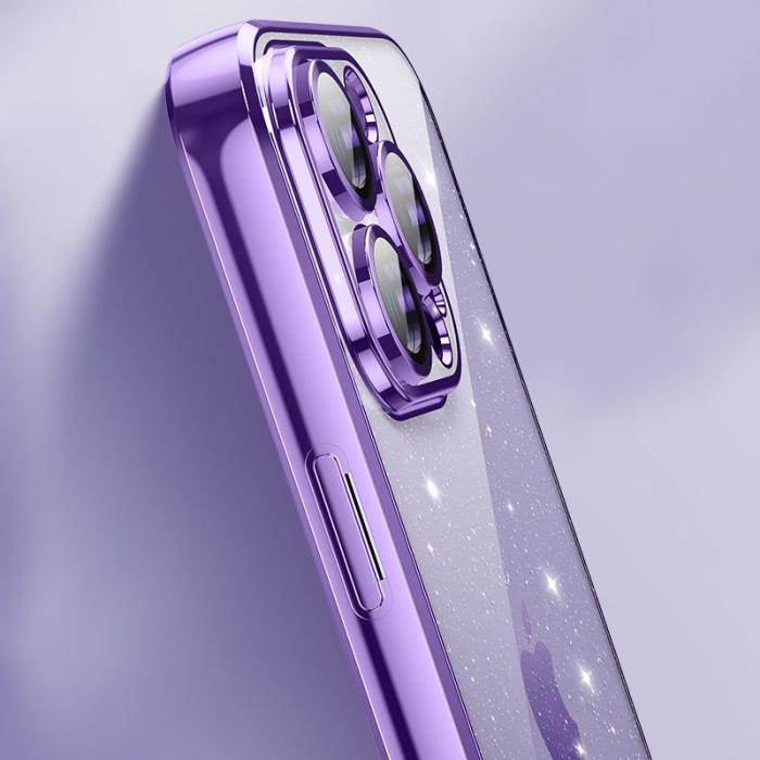 X-Level - X-LEVEL iPhone 13 Pro Max Skal Glitter Transparent TPU - Guld