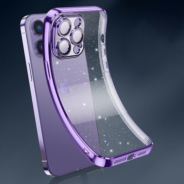 X-Level - X-LEVEL iPhone 13 Pro Max Skal Glitter Transparent TPU - Guld