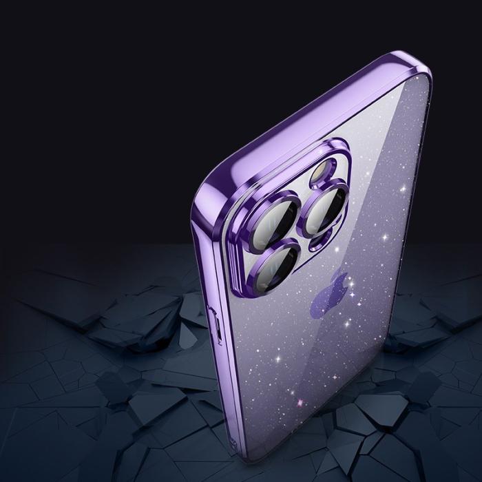 X-Level - X-LEVEL iPhone 13 Pro Max Skal Glitter Transparent TPU - Guld