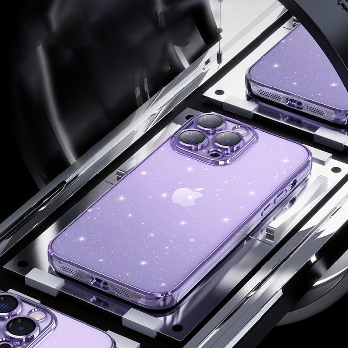 X-Level - X-LEVEL iPhone 13 Pro Max Skal Glitter Transparent TPU - Guld