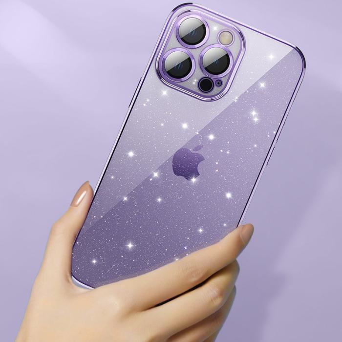X-Level - X-LEVEL iPhone 13 Pro Max Skal Glitter Transparent TPU - Guld