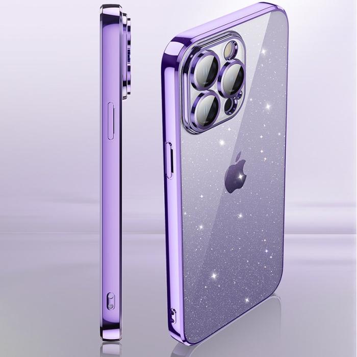 X-Level - X-LEVEL iPhone 13 Pro Max Skal Glitter Transparent TPU - Guld