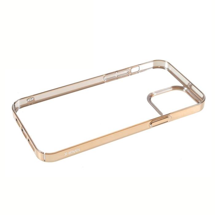 X-Level - X-LEVEL iPhone 13 Pro Skal Shockproof Slim Electroplating Gold