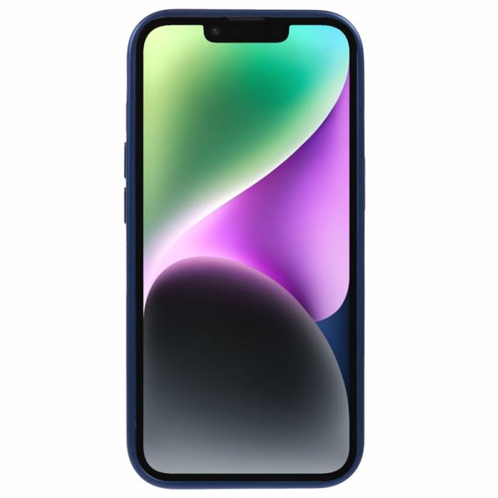 X-Level - X-LEVEL iPhone 14/13 Skal Läder+PC+TPU Geometrisk Blå