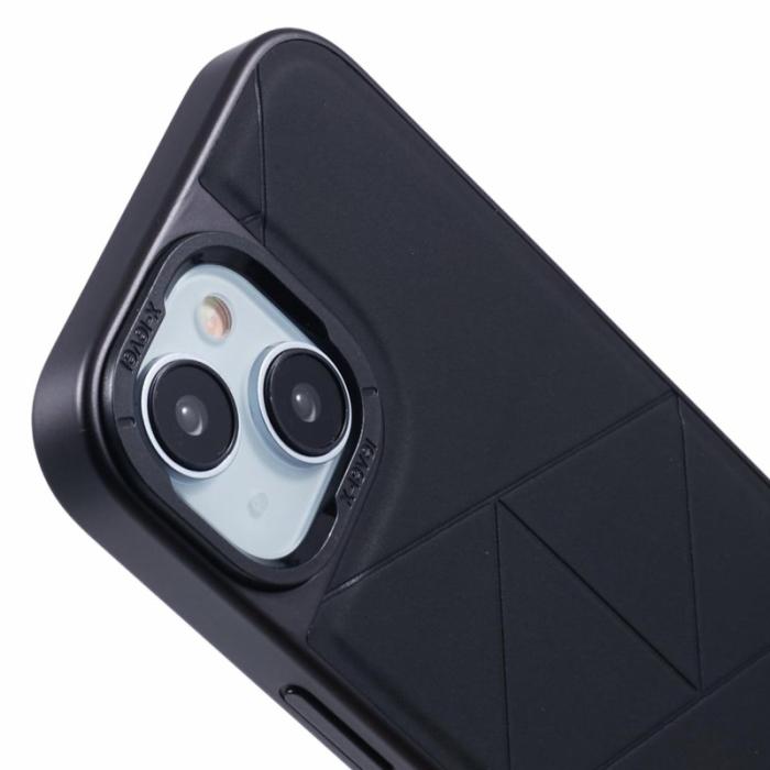 X-Level - X-LEVEL iPhone 14/13 Skal Läder+PC+TPU Geometrisk Mönster Svart