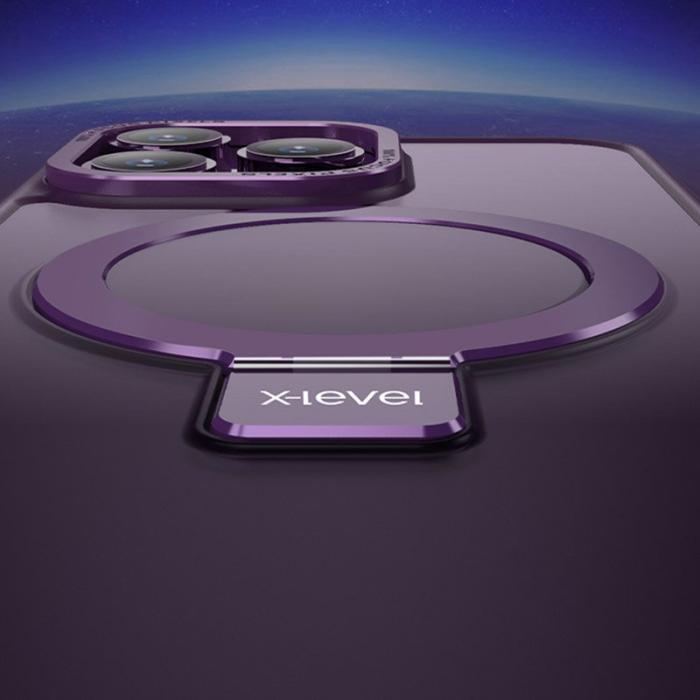 X-Level - X-LEVEL iPhone 14 Pro Fodral TPU+PC med Magnetisk Ställ - Svart