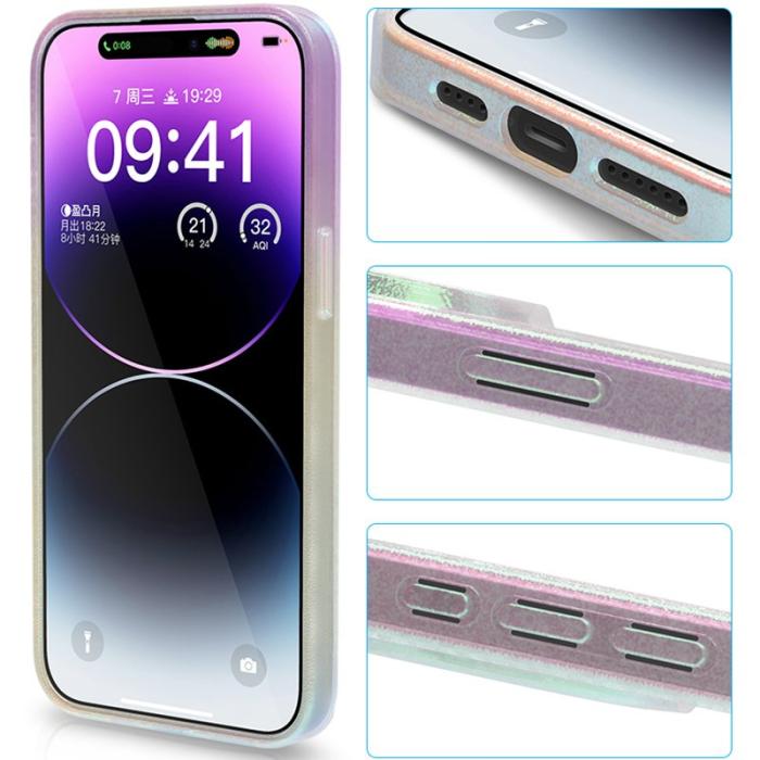 X-Level - X-LEVEL iPhone 14 Pro Skal Aurora Laser Grön Shockproof
