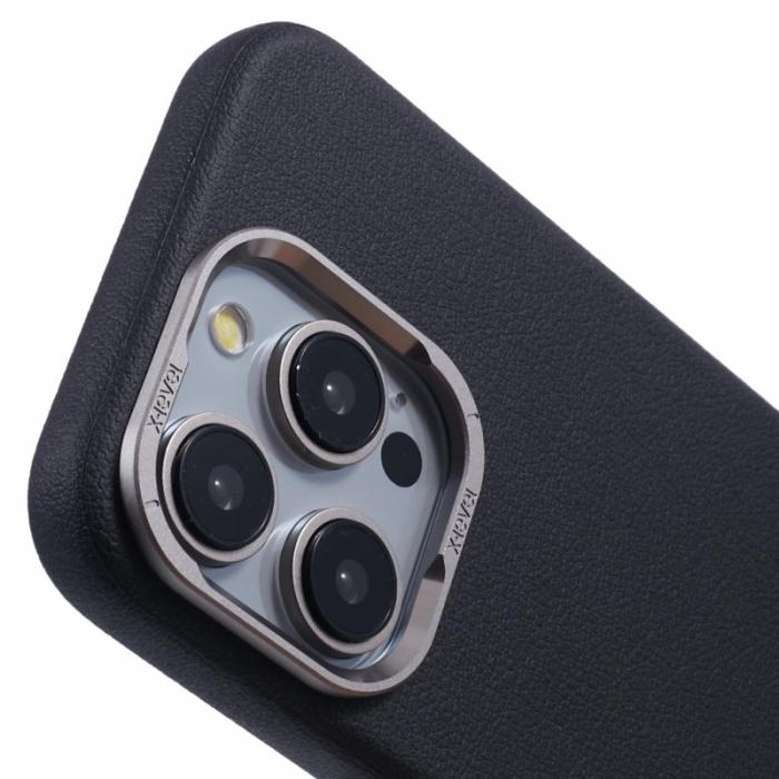 X-Level - X-LEVEL iPhone 14 Pro Skal Slim PU Läder Hård PC Svart