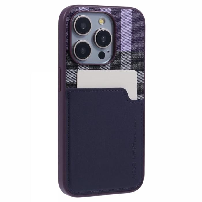 X-Level - X-LEVEL iPhone 15 Pro Fodral Läder Coated Hybrid Lila