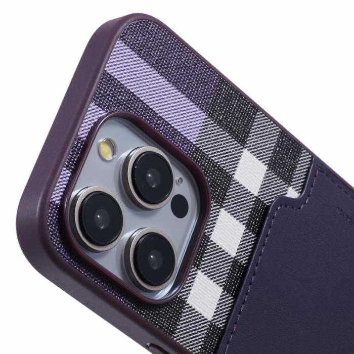 X-Level - X-LEVEL iPhone 15 Pro Fodral Läder Coated Hybrid Lila