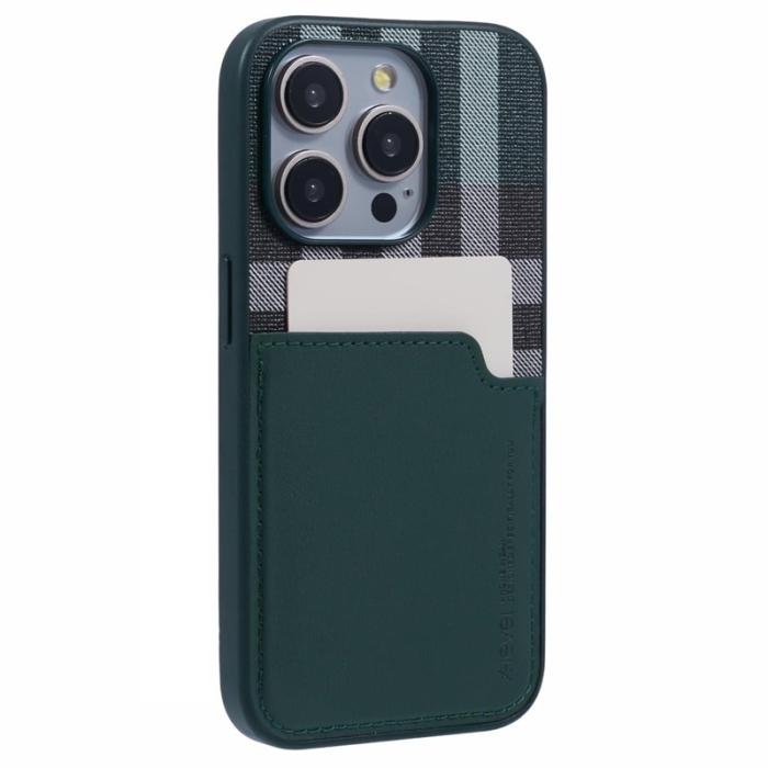 X-Level - X-LEVEL iPhone 15 Pro Fodral Läder Coated Hybrid Midnight Green