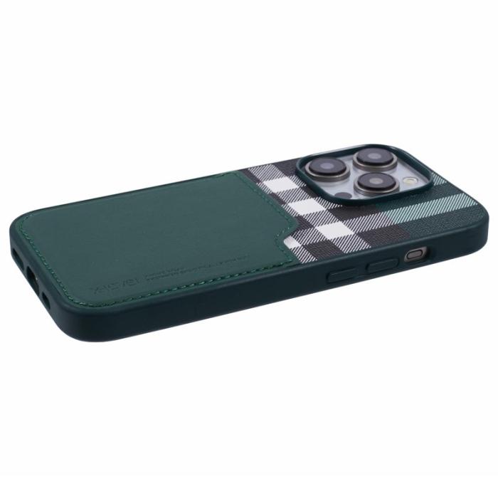 X-Level - X-LEVEL iPhone 15 Pro Fodral Läder Coated Hybrid Midnight Green