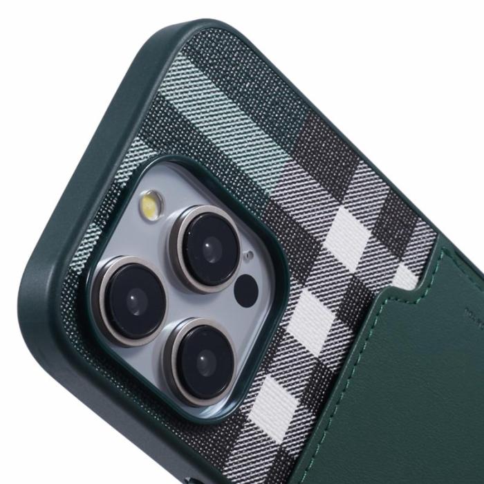 X-Level - X-LEVEL iPhone 15 Pro Fodral Läder Coated Hybrid Midnight Green